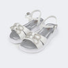 Sandália Infantil Pampili Flower Lacinhos em Strass Branca