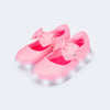 Tênis de Led Pampili Sneaker Luz Mary Jane Laço Rosa Neon