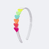 Tiara Infantil Pampili Acrílico Corações Colorida Neon