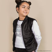 Camiseta Manga Longa Infantil Pampili Good Vibes Only Branca