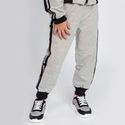 Calça Jogger Infantil Pampili Moletom Fashion Cinza