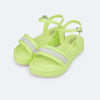 Sandália Infantil Pampili Brisa Tiras de Strass Verde Electra
