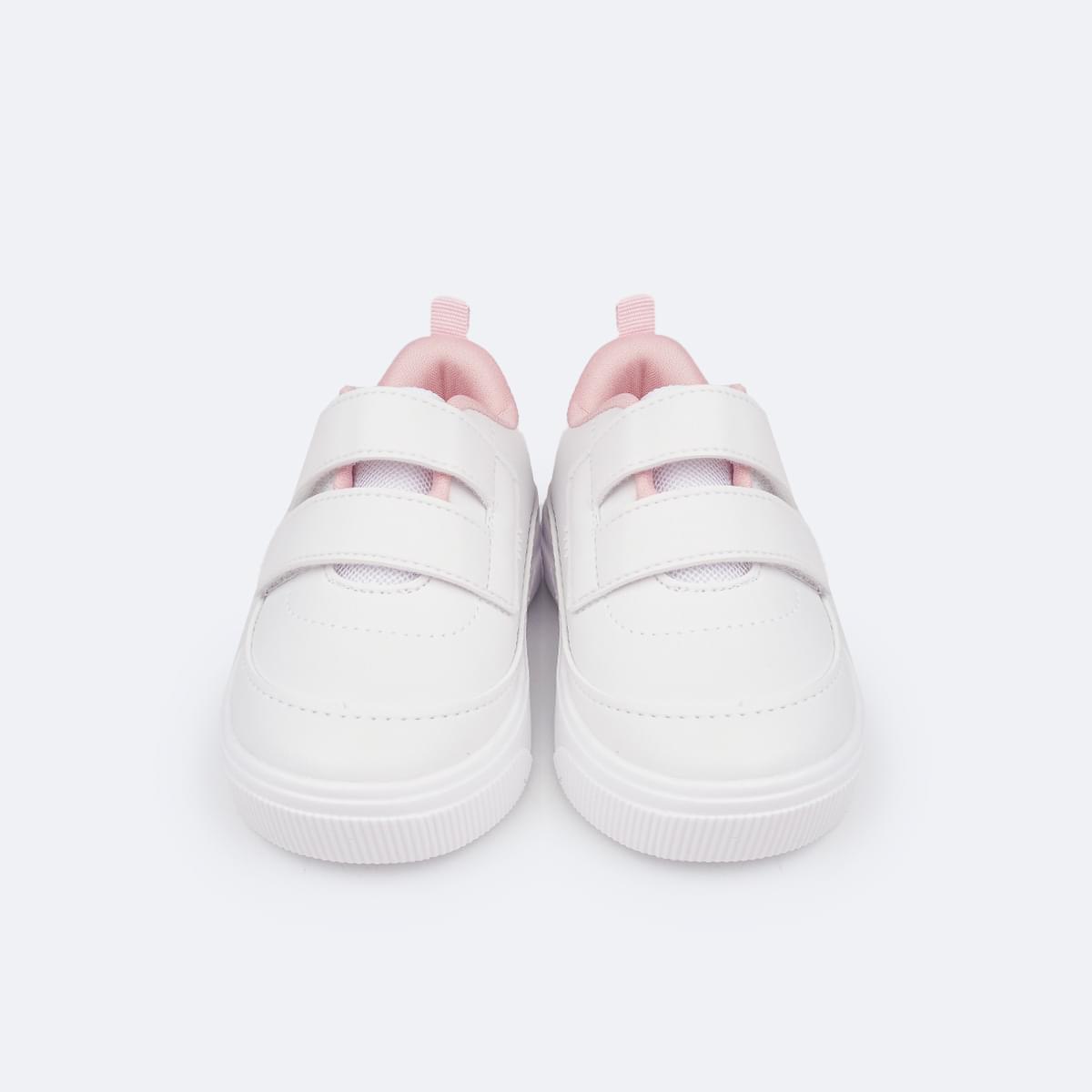 Tênis Infantil Feminino Pampili Yumi Velcro Duplo Branco