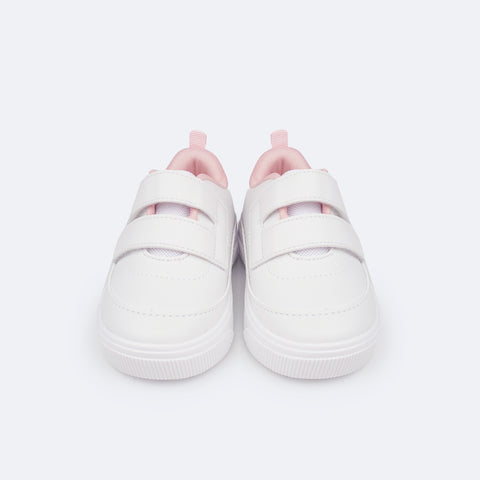 Tênis Infantil Feminino Pampili Yumi Velcro Duplo Branco