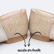 Sapatilha Infantil Pampili Ballet Glitter e Fivela Dourada