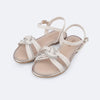 Sandália Infantil Pampili Cherrie Nozinho e Tira de Strass Nude