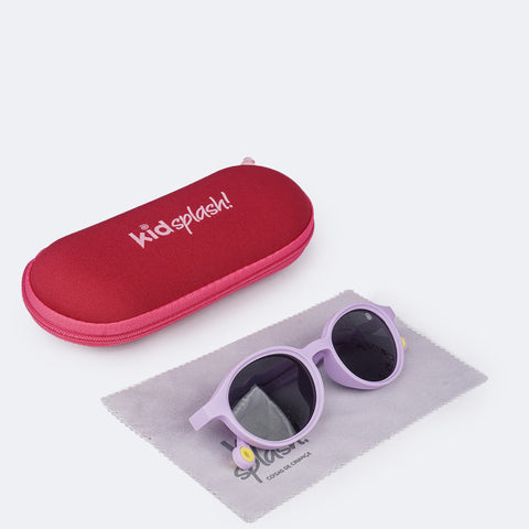 Óculos de Sol Infantil Flexível KidSplash! Proteção UV Redondo Lilás - óculos