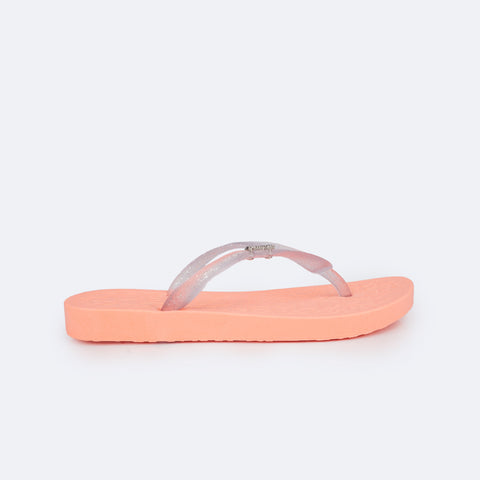 Chinelo Infantil Pampili Love Laranja Neon - Vem com necessaire!