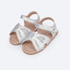 Sandália de Bebê Pampili Nana Laço Strass Prata