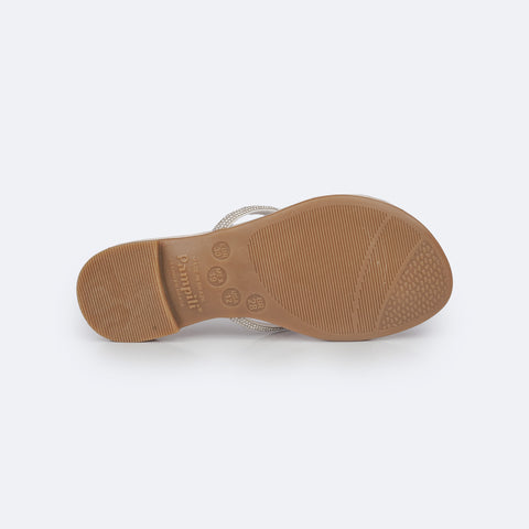 Sandália Chinelo Infantil Pampili Iris Strass Nude