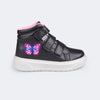 Tênis de Led Infantil Feminino XP24 Borboleta Preto