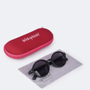 Óculos de Sol Infantil KidSplash! Proteção UV Redondo Preto - óculos com caixinha