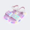 Sandália de Led Infantil Feminina Lulli Unicórnio Branco Rosa