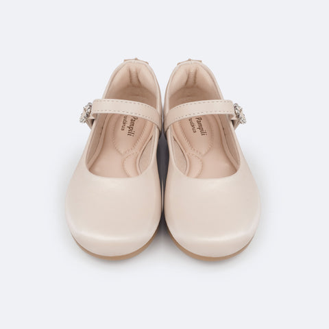 Sapato Infantil Feminino Pampili Angel Fivela com Strass Areia