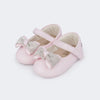 Sapato de Bebê Pampili Nina Laço e Manta de Strass Rosa Suspiro