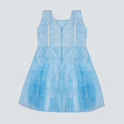 Vestido de Festa Infantil Bambollina Tule Cristal Azul - vestido princesa