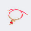 Pulseira Infantil Pampili Flamingo e Coração Pink