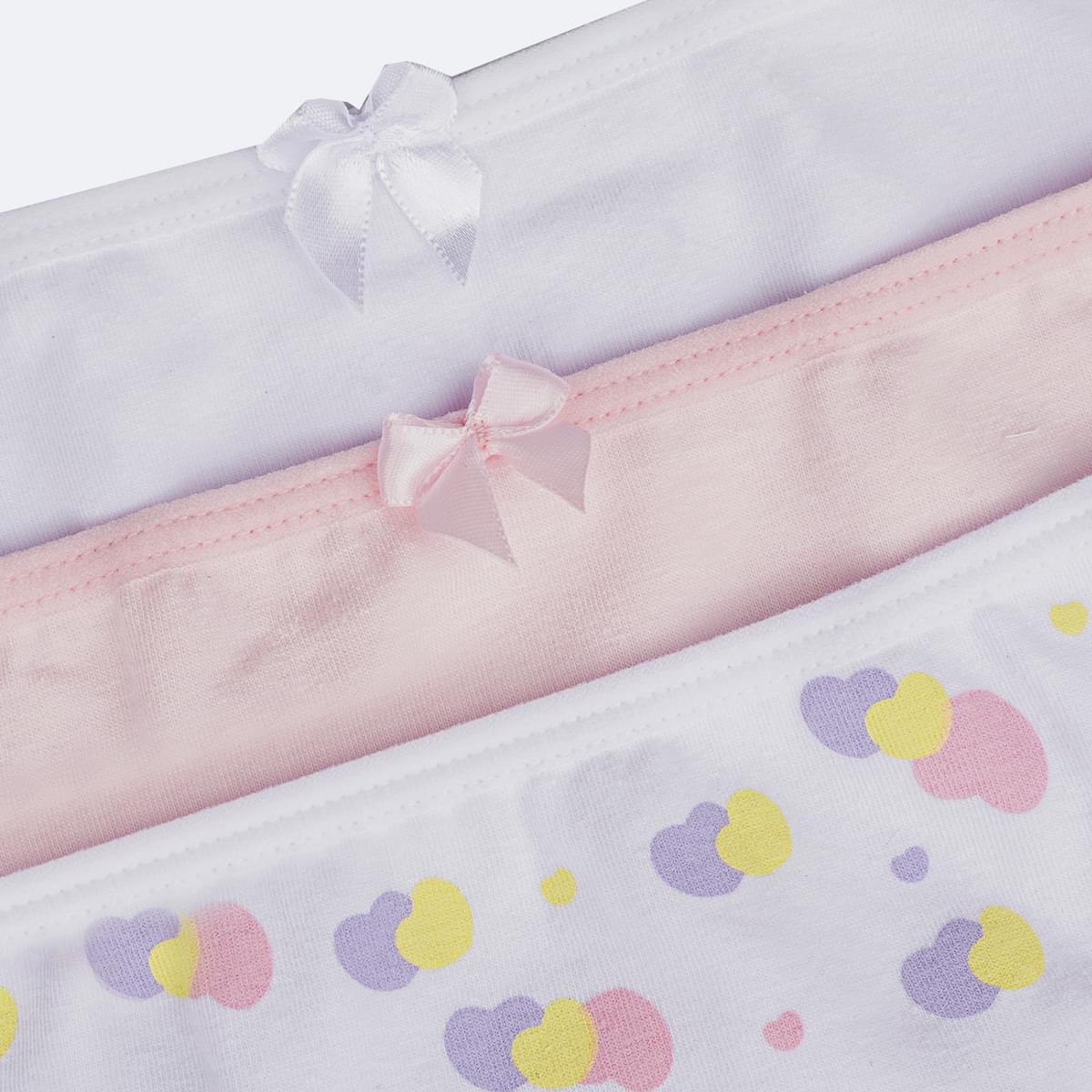 Kit Calcinha Infantil Pampili Sortidas Corações Colorido