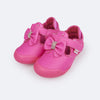 Tênis Infantil Feminino Pampili Yuyu Laço com Strass Fucsia Neon