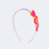 Tiara Infantil em Acrílico Corações Pink Laranja