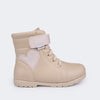 Bota Coturno Infantil Feminina Rubi Glitter Bege