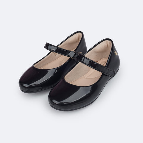 Sapatilha Preta Verniz Infantil Sapatilha Infantil Pampili Bailarina