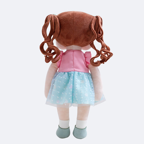 Boneca Metoo Angela Candy School Rosa e Azul - 33 cm - traseira da boneca de pelúcia