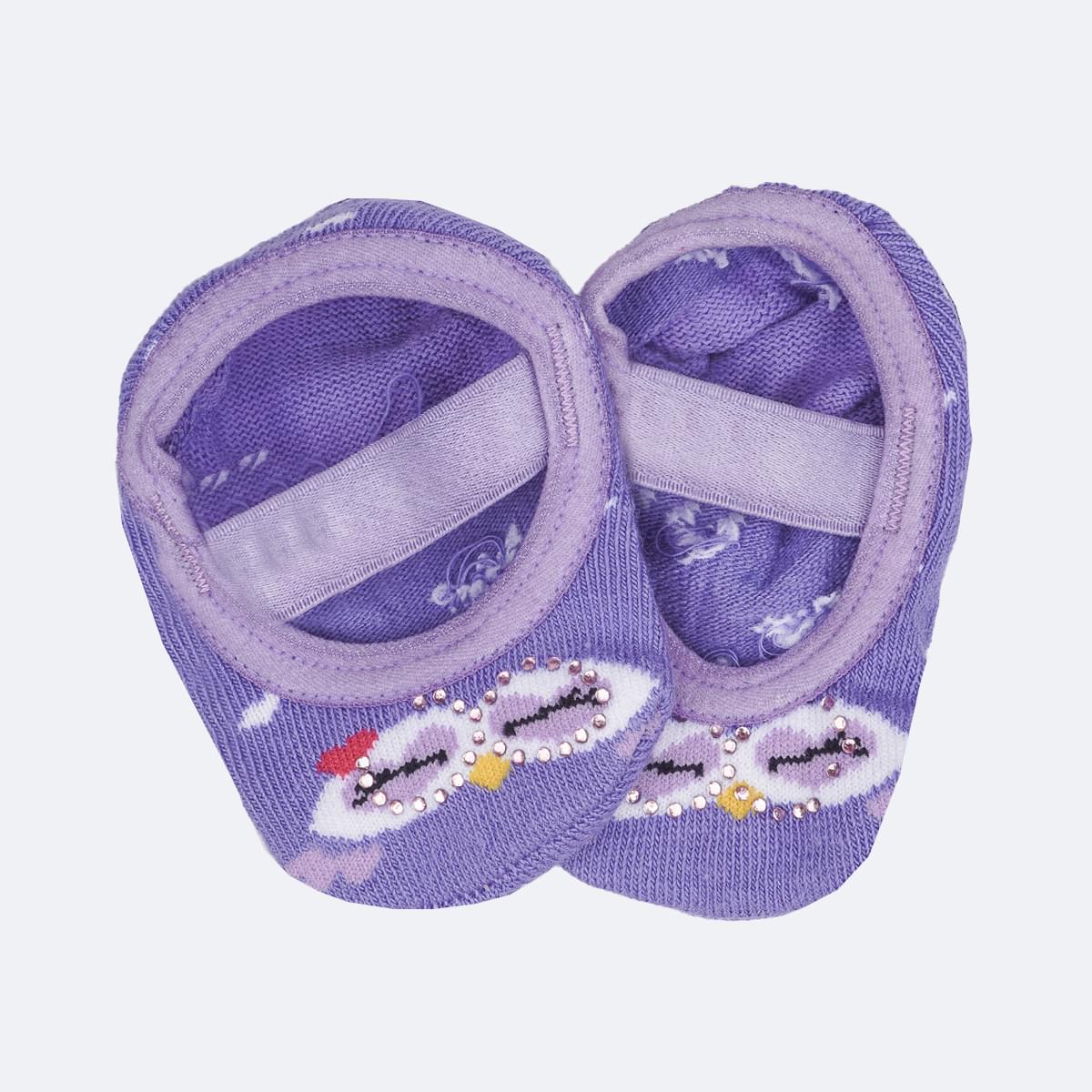 Meia Infantil Pampili Sapatilha Zoo Lilás