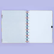 Caderno Inteligente Arco-íris G+ Pastel Grande Colorido - Linhas Brancas Special Edition - caderno aberto