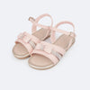 Sandália Infantil Pampili Mili Lacinho e Manta de Strass Rosa Novo