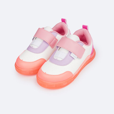 Tênis Infantil Feminino Pampili Pom Pom Velcro Colorido