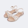 Sandália Infantil Feminina Cherrie Laço Strass Nude