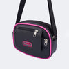 Bolsa Tiracolo Infantil Pampili Repartições Preta e Pink