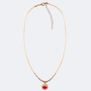 Colar Choker Infantil Pampili Flor Strass Pink - colar ponto de luz