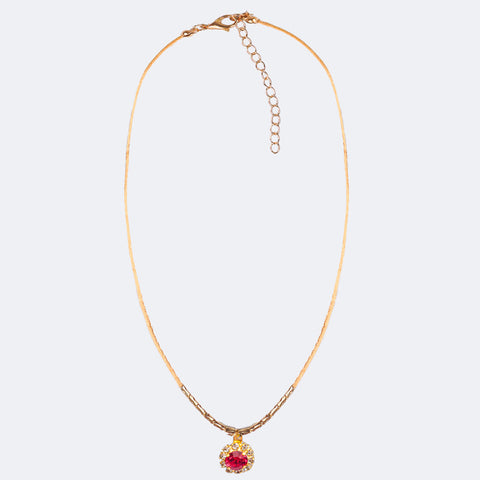 Colar Choker Infantil Pampili Flor Strass Pink - colar ponto de luz