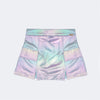 Short Saia Infantil Feminino Mini Prata Holográfico