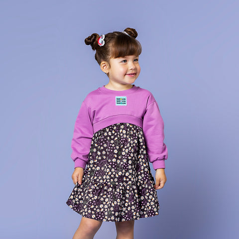 Vestido Infantil Bambollina Floral Orquídea - vestido infantil feminino