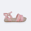 Sandália Infantil Pampili Mili Tiras com Glitter e Strass Rosa Glacê