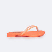 Sandália Chinelo Infantil Pampili Iris Strass Laranja Neon