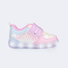 Tênis de Led Infantil Pampili Sneaker Luz Paetê Candy Color