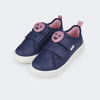Tênis Infantil Feminino Pampili Up Patch Carinha com Glitter Marinho e Rosa