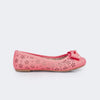 Sapatilha Infantil Pampili Super Fofura Floral com Laço Coral