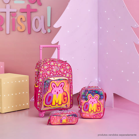 Mochila de Rodinhas Infantil Pampili OMG Pink