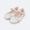 Sapatilha Infantil Pampili Bailarina Laço com Faixa de Strass Branca