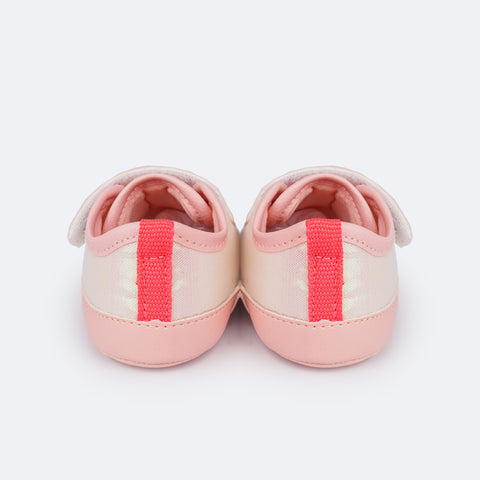 Tênis de Bebê Pampili Nina Velcro Rosa Glace - tênis para bebê com velcro