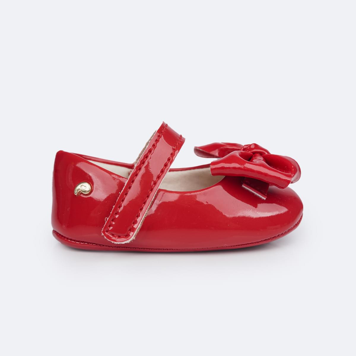 Sapato de Bebê Pampili Nina Laço Duplo Verniz Vermelho Peper