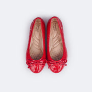 Sapatilha Infantil Super Fofura Matelassê Verniz Vermelho - superior da sapatilha com palmilha calma