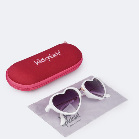 Óculos de Sol Infantil KidSplash! Proteção UV Coração Branco - óculos de sol 