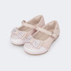 Sapato Infantil Pampili Mini Angel Laço Duplo Glitter e Strass Rosa Novo