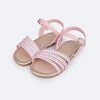 Sandália Infantil Primeiros Passos Pampili Mili Tiras Glitter e Strass Rosa